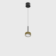 SOL MINI P, D75mm, H135mm, 7W LED, 24º, 3000K, IP20, чорний/латунь (03.7530.7.930.BK/BRG)