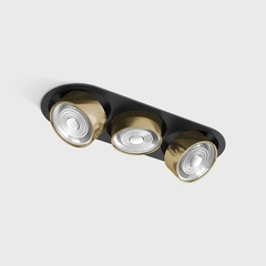 SOL IN MINI X3, L301mm, W111mm, H50mm, LED 3x7W, 3000K, чорний/латунь (01.7523.21.930.BK/BR)
