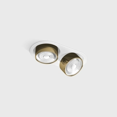 SOL IN MINI X2, L206mm, W111mm, H50mm, LED 2x7W, 3000K, білий/латунь (01.7522.14.930.WH/BR)