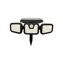 Вуличний світильник на сонячній батареї Goldlux 323125 Trio LED 3x0,6W 6000K 600Lm IP44 чорний