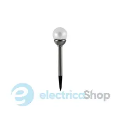 Вуличний світильник на сонячній батареї Goldlux 207630 Ball LED RGB IP44 сріблястий