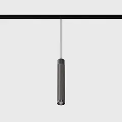 Підвісний світильник IN_LINE TUB S P 200, D30mm, H200mm, CREE LED 7W, 610Lm, 4000K, 50°, CRI>90, 48V, 2-х групний, Вкл./Викл., IP20, титановий/чорний