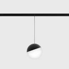 Підвісний світильник IN_LINE BALL M, D100mm, H1500mm, CREE LED 7W, 590Lm, 3000K, 230°, CRI>90, 48V, 2-х групний, Вкл./Викл., IP20, опаловий, чорний