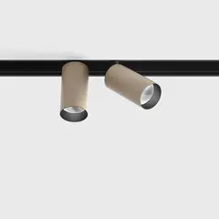 Прожектор IN_LINE TUB S A 60 X2, D30mm, H60mm, L211mm, CREE LED 2x4.5W, 3000K, 2x430Lm, 36°, CRI>90, 48V, 2-х групний, Вкл./Викл., IP20, бежевий/чорний