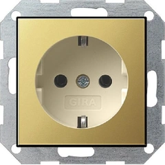 Розетка c з/к System55 Gira 0188614 Латунь / Кремовий