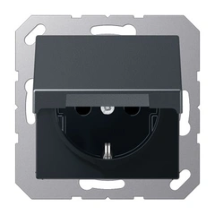 Розетка із з/к та з кришок. 230V/16A ECO PROFI, колір антрацит