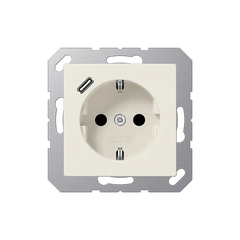 Розетка SСHUKO USB тип C, JUNG A1520-18C, цвет слоновая кость
