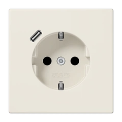 Розетка із з/к та USB-портом типу C (Quick Charge), JUNG LS1520-18C сл. кістка