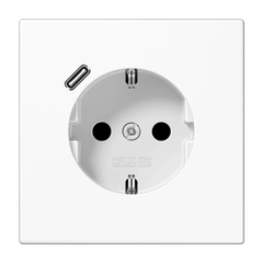 Розетка із з/к та USB-портом типу C (Quick Charge), JUNG LS1520-18CWW білий