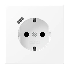 Розетка із з/к та USB-портом типу C (Quick Charge), JUNG LS1520-18CWWM біло-матовий