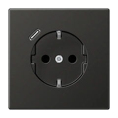 Розетка с ж/у и USB-портом типа C (Quick Charge), JUNG AL1520-18CAN Антрацит