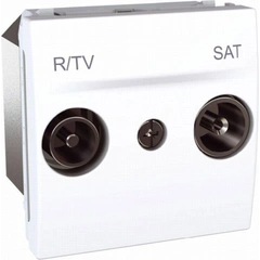 Розетка телевизионная проходная ТV-R-SAT 2-м. Unica белый MGU3.456.18
