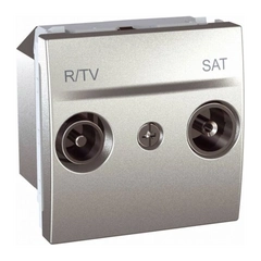 Розетка телевизионная проходная ТV-R-SAT 2-м. Unica алюминий MGU3.456.30