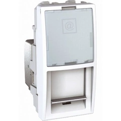 Розетка компьютерная RJ-45. UTP кат.5e 1-модуль. Unica белый MGU3.410.18