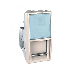 Розетка компьютерная RJ-45. UTP кат.5e 1-модуль. Unica слоновая кость MGU3.410.25