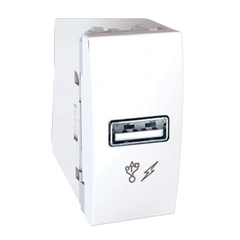 Розетка USB-вихід для заряджання 1-модуль. Unica білий MGU3.428.18