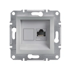Розетка компьютерная RJ45 кат.5е UTP Asfora, (цвет алюминий) EPH4300161