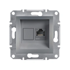 Розетка компьютерная RJ45 кат.5е UTP Asfora, (цвет сталь) EPH4300162