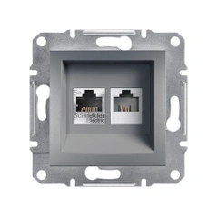 Розетка PC+TF "Asfora", (цвет сталь) EPH4900162
