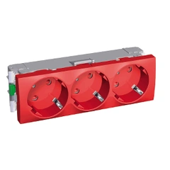 Розетка Х3 45 2P+E із шторками червона ALTIRA