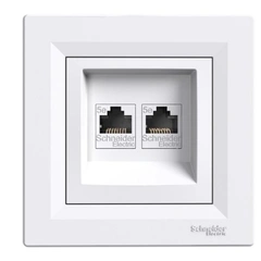 Розетка комп'ютерна 2-а RJ45 кат.5Е «Asfora» (колір білий) EPH4400121