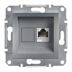 Розетка компьютерная 1-я RJ45 кат.6/UTP «Asfora», (цвет сталь) EPH4700162