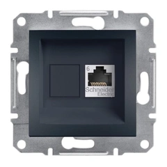 Розетка компьютерная 1-я RJ45 кат.6/UTP "Asfora", (цвет антрацит) EPH4700171