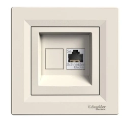 Розетка комп'ютерна 1-а RJ45 кат.5Е/STP екран «Asfora» (колір крем) EPH5000123