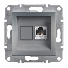 Розетка комп'ютерна 1-а RJ45 кат.5Е/STP екран «Asfora» (колір сталь) EPH5000162