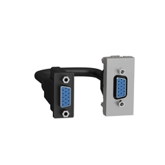 Розетка HD15 female (VGA) 1 модуль Unica New, NU343230, алюминий