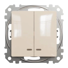 Выключатель с подсветкой 2-кл SE Sedna Design SDD112105L бежевый