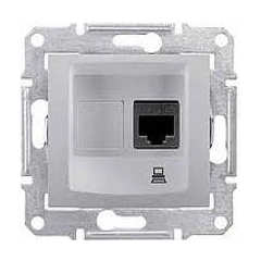 Розетка компьютерная цвет алюминий SDN4500160