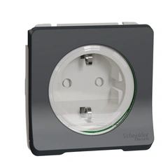 Механізм розетки із з/к та шторками IP55, чорний Mureva Styl Schneider Electric MUR36134