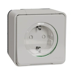 Розетка із з/к та шторками IP55, біла, зовнішній монтаж Mureva Styl Schneider Electric MUR39034