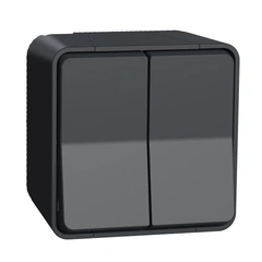 Двоклавішній перемикач у зборі IP55, чорний Mureva Styl Schneider Electric MUR35022