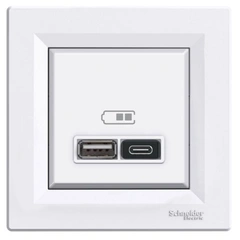 Розетка USB тип А+С 2,4А Schneider Electric Asfora EPH2700321 біла