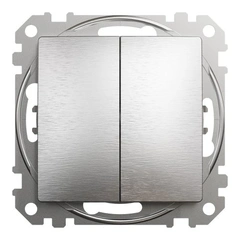 Переключатель 2-кл SE Sedna Elements SDD170108 матовый алюминий