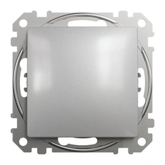 Кнопочный переключатель 1-кл SE Sedna Design SDD113116 алюминий