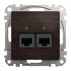 Компьютерная розетка 2-я. RJ45 кат. 5е UTP SE Sedna Elements SDD181452 венге
