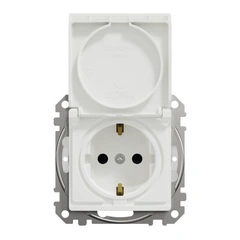 Розетка с шторками и с крышкой IP44 SE Sedna Design SDD211024 белый