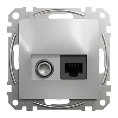Розетка RJ45 6 UTP-TV SE Sedna Design SDD113469T алюміній