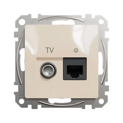 Розетка RJ45 6 UTP-TV SE Sedna Design SDD112469T бежевий