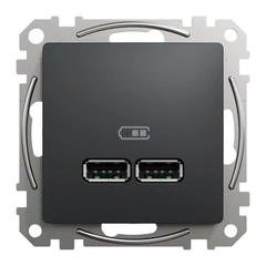 USB розетка тип A+A 2,1A SE Sedna Design SDD114401 черный