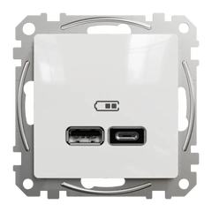 USB розетка тип A+C 2,4A SE Sedna Design SDD111402 белый