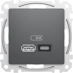 USB розетка A+C (45 Вт) SE Sedna Design SDD114404 черный