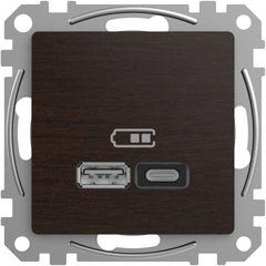 USB розетка тип A+C (45 Вт) SE Sedna Elements SDD181404 венге