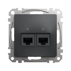 Комп'ютерна розетка 2-а. RJ45 кат. 5е UTP SE Sedna Design SDD114452 чорний