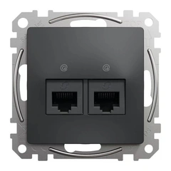 Комп'ютерна розетка 2-а. RJ45 кат. 5е UTP SE Sedna Design SDD114452 чорний