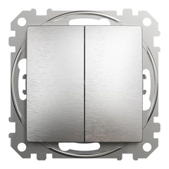 Вимикач 2-кл SE Sedna Elements SDD170105 матовий алюміній
