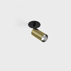 Встраиваемый потолочный поворотный светильник с оправой NANO TUB S TRIM, D30 мм, H60 мм, CREE LED 4,5 Вт, 491 лм, 3000 К, 50°, CRI > 90, 500 мА, IP20, черный/латунь